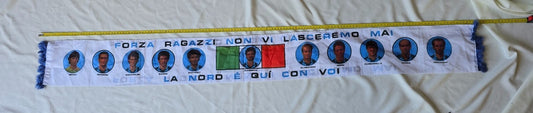Sciarpa INTERNAZIONALE FC  anni 80 epoca RUMENIGGE con volti dei giocatori (E2)
