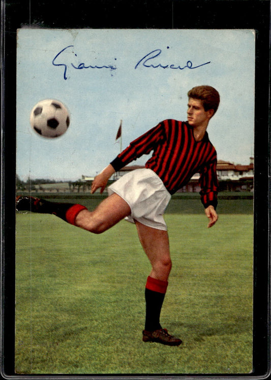 cartolina postcard calcio Milan Gianni Rivera 1966 con Autografo