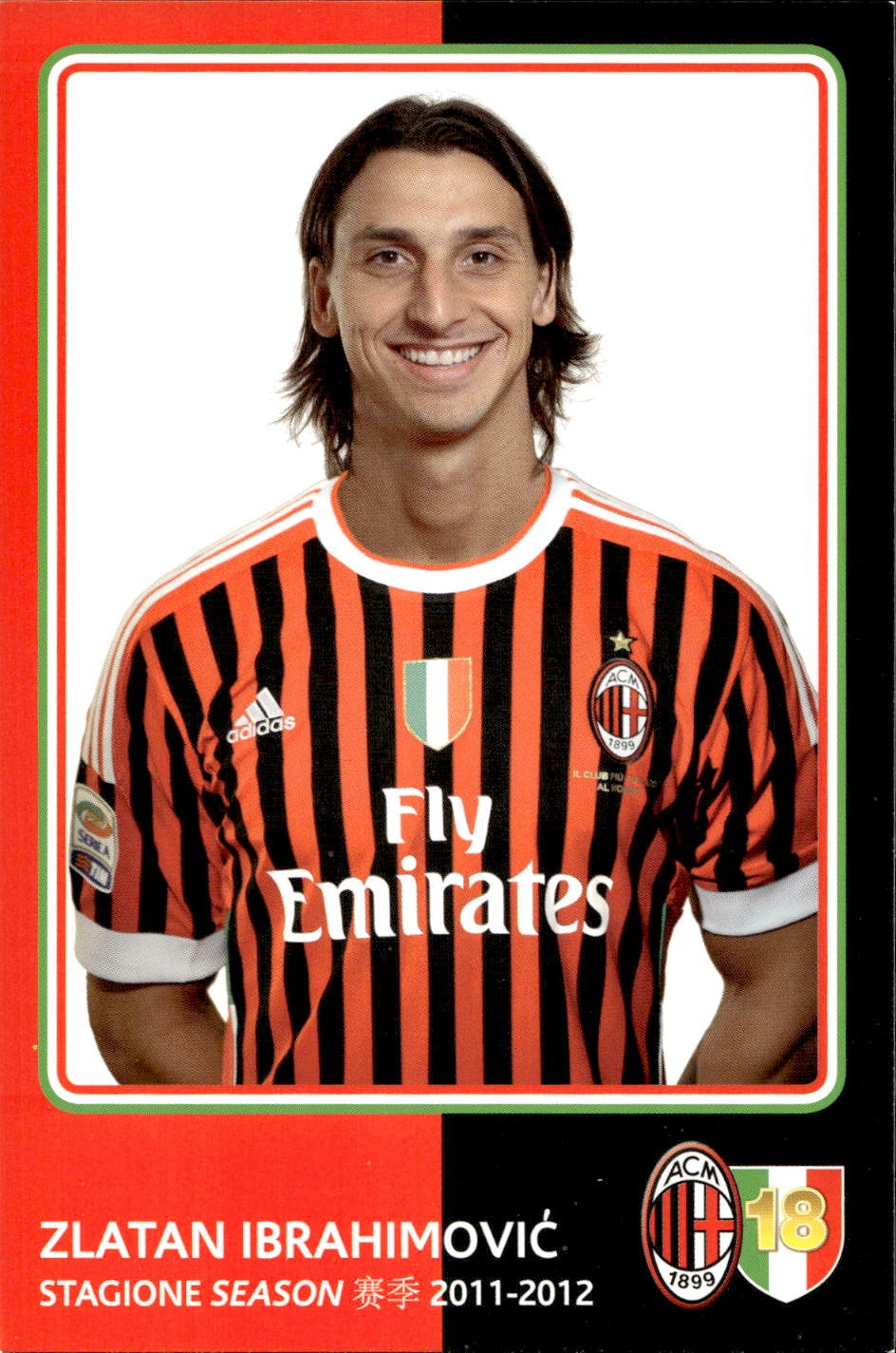 cartolina postcard Calcio Milan 2011-12 - Ibrahimovic