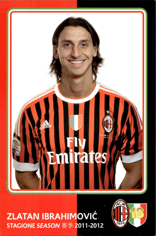 cartolina postcard Calcio Milan 2011-12 - Ibrahimovic