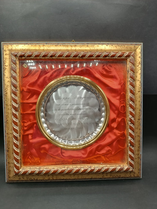 Placca Associazione italiana allenatori calcio Milano Beppe Bergomi 2002