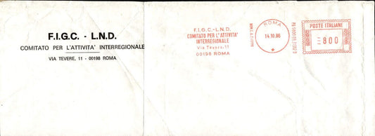 Biglietto Comitato per Attivit� Interregionale 1986 FIGC