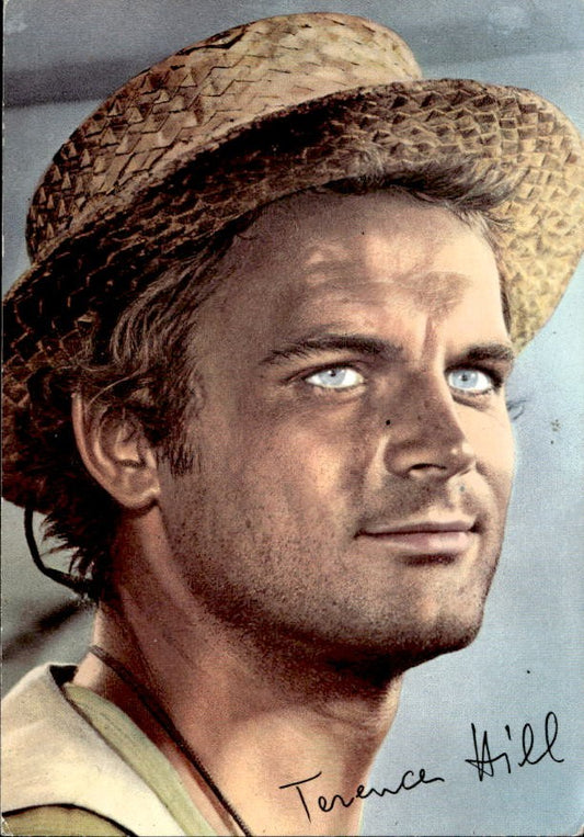Cartolina Terence Hill con autografo stampato