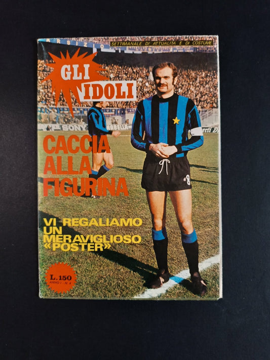 rivista poster GLI IDOLI n 4 Sandrino Mazzola con figurina da ritagliare