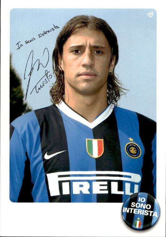 Cartolina calciatore Inter Hern�n Jorge Crespo con autografo stampato